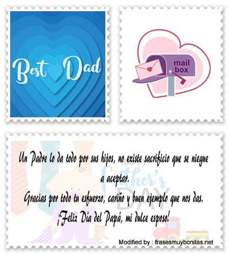 Tarjetas con frases por  Día del Padre para mi esposo.#TarjetasDeAmorParaParaDiaDelPadre,#MensajesParaDiaDelPadre