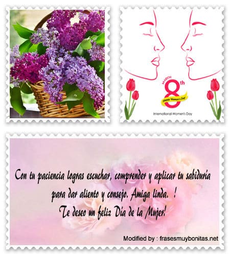 Bonitas tarjetas con pensamientos de amor para el Día de la Mujer para Facebook.#SaludosPorElDíaDeLaMujer