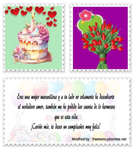 Saludos de feliz cumpleaños para novios para enviar por mòvil.#FelicitacionesDeCumpleañosParaNovia