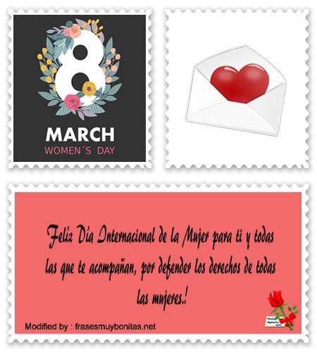 Bonitas tarjetas con frases de amor para el Día de la Mujer.#SaludosPorElDíaDeLaMujer